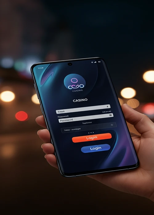 Formulaire de connexion du casino Gransino avec champs pour l'email et le mot de passe, illustrant un accès rapide et sécurisé.